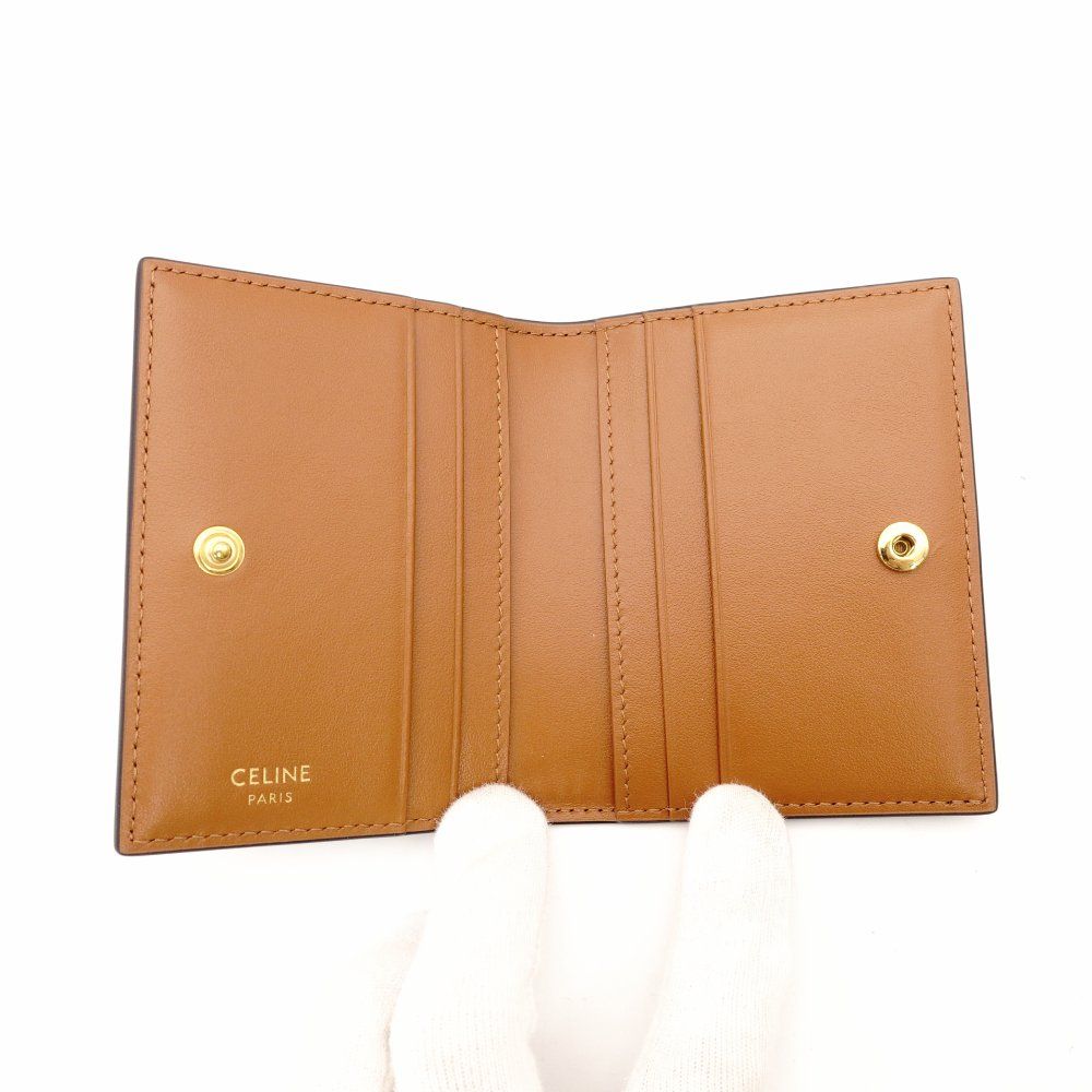 美品　セリーヌ　CELINE ケース　ラウンド　トリオンフ　ブラウン セリーヌ ショルダーバッグ フォルコ トリオンフ ブラウン レディース