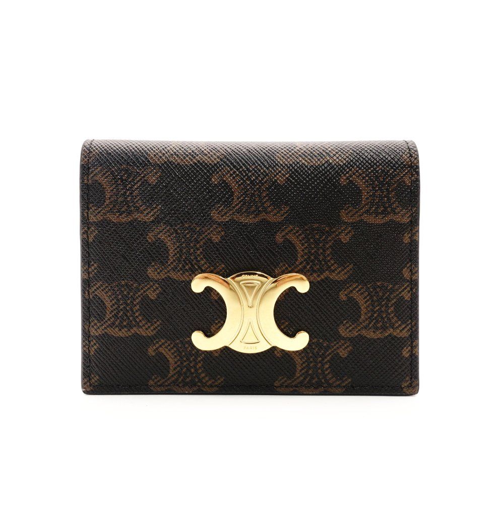 セリーヌ CELINE トリオンフ カードケース ブラウン系 PVC レザー 名刺