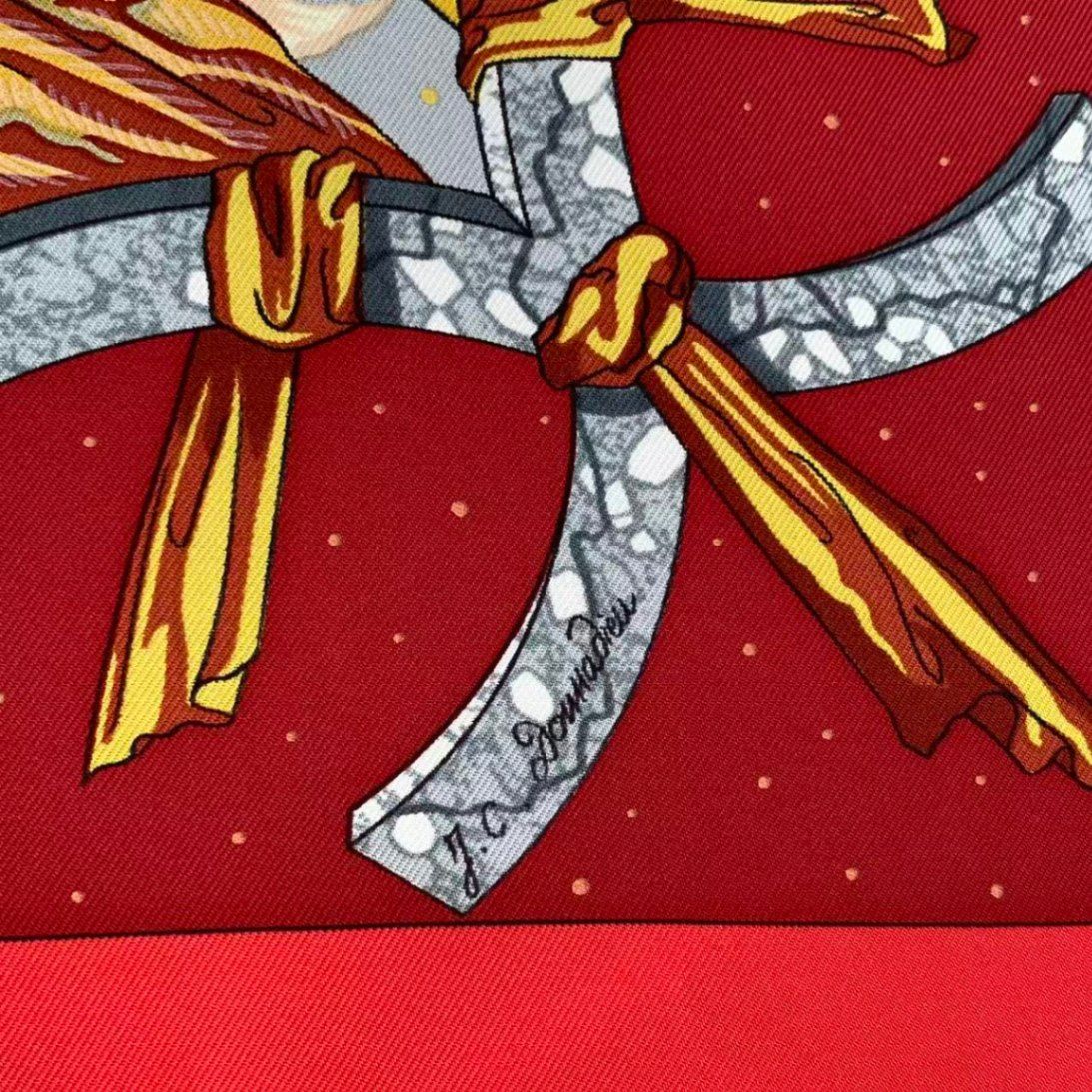 未使用品 HERMES エルメス カレ90 スカーフ シルク CAVALIERS DES