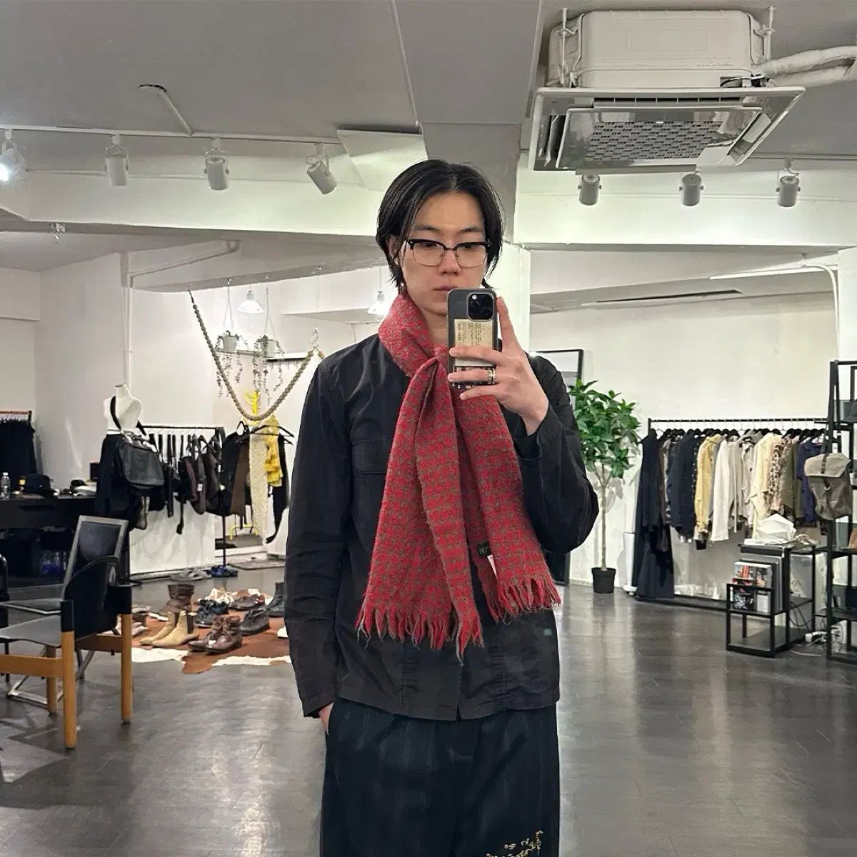 YOHJI YAMAMOTO ヨウジヤマモト マフラー レッド - メルカリ