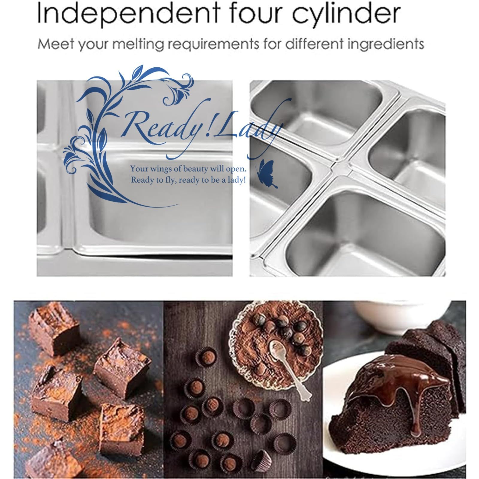  チョコレート溶解ポットプロフェッショナルチョコレートテンパリングマシン商業チョコレート溶解ポットチョコレート溶解機 4シリンダー その他 キッチン 食器