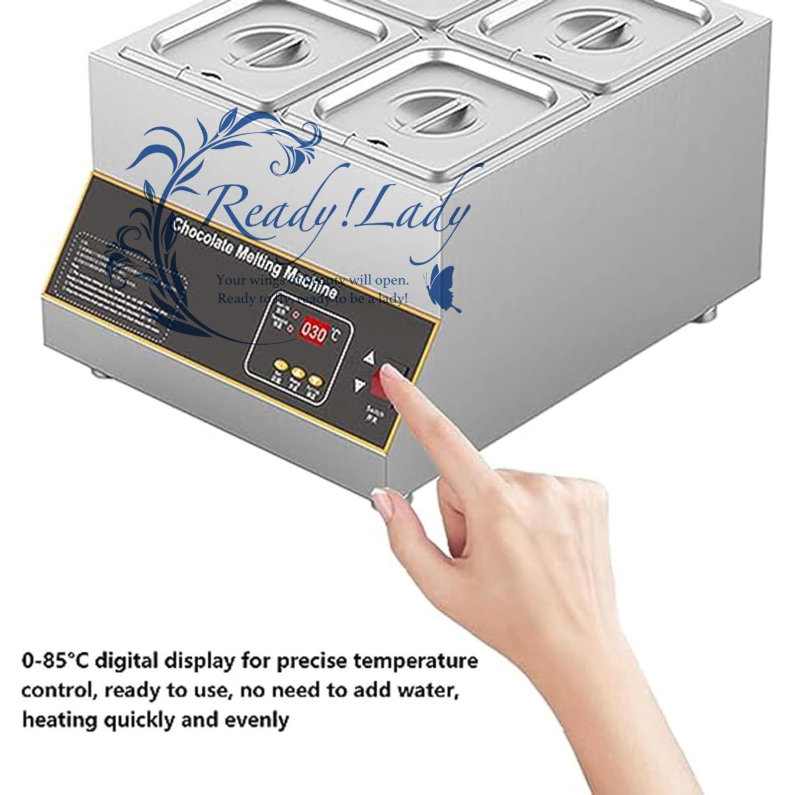 チョコレート溶解ポットプロフェッショナルチョコレートテンパリングマシン商業チョコレート溶解ポットチョコレート溶解機 4シリンダー