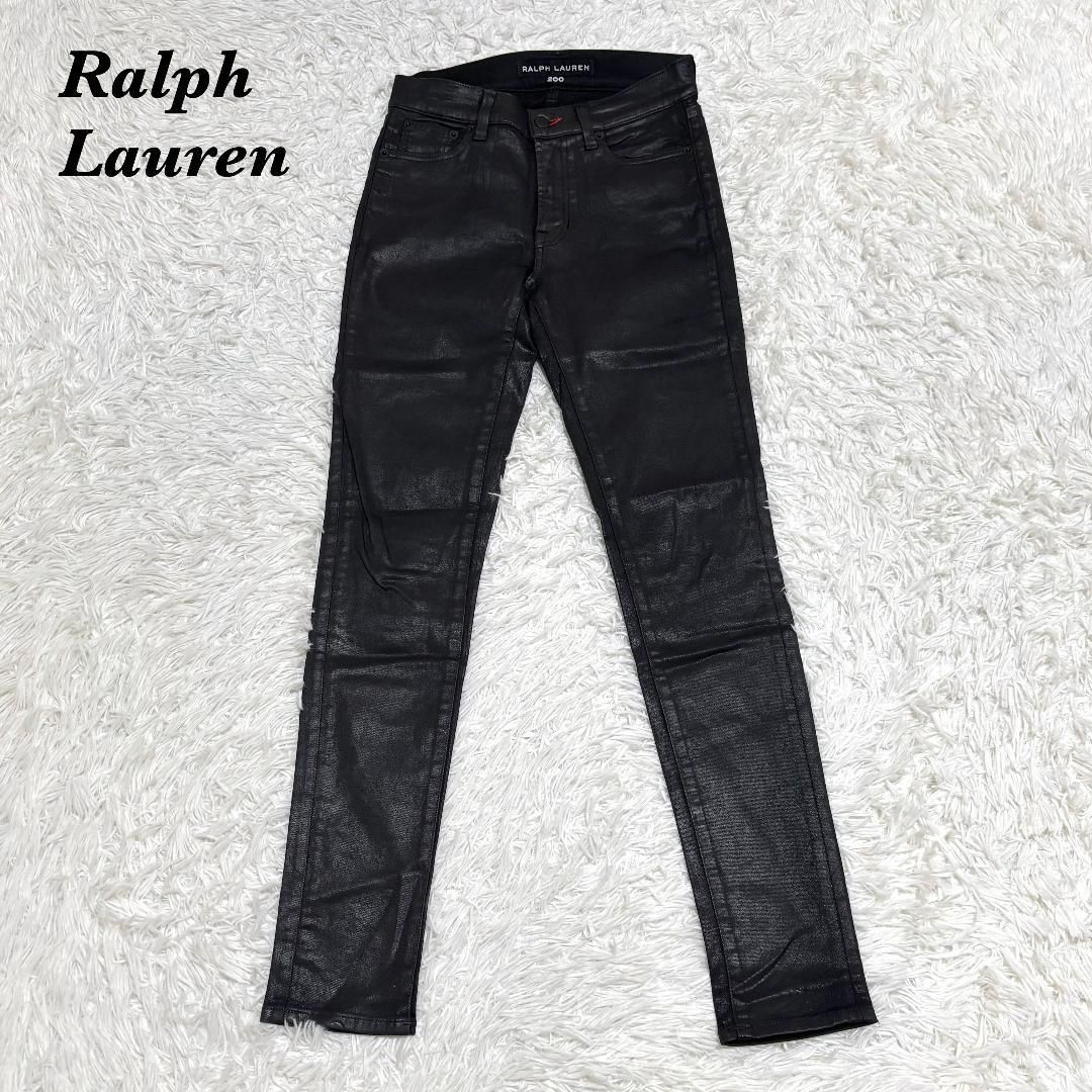 美品 Ralph Lauren コーティングスキニーパンツ 27 ブラック 【公式通販】