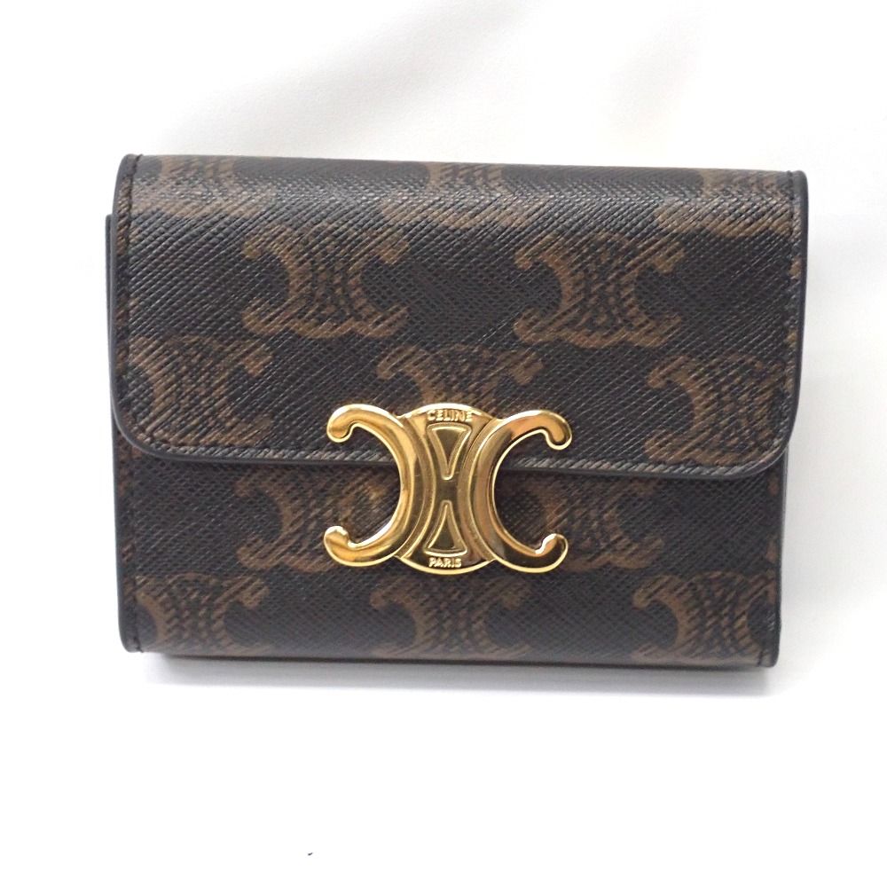 Ft636921 セリーヌ 二つ折り財布 コイン入付き コンパクトウォレット