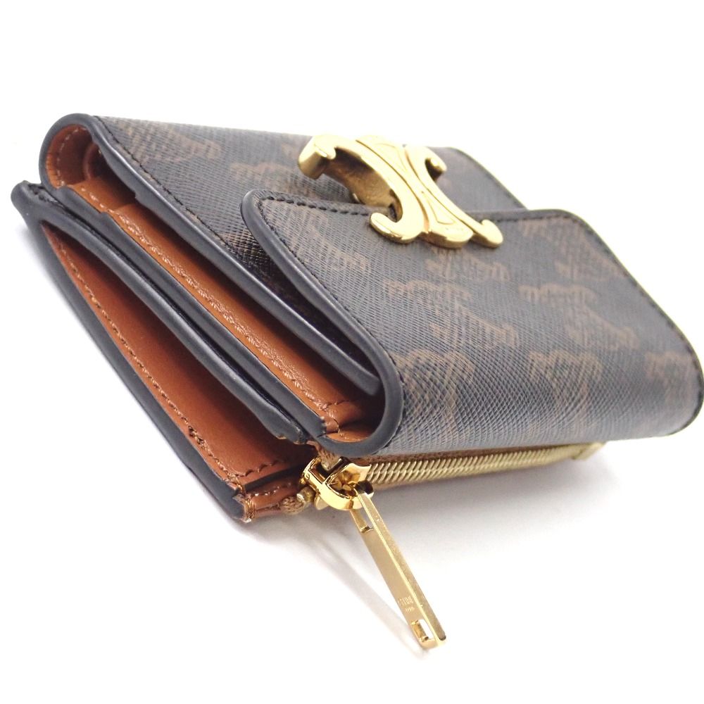 Ft636921 セリーヌ 二つ折り財布 コイン入付き コンパクトウォレット