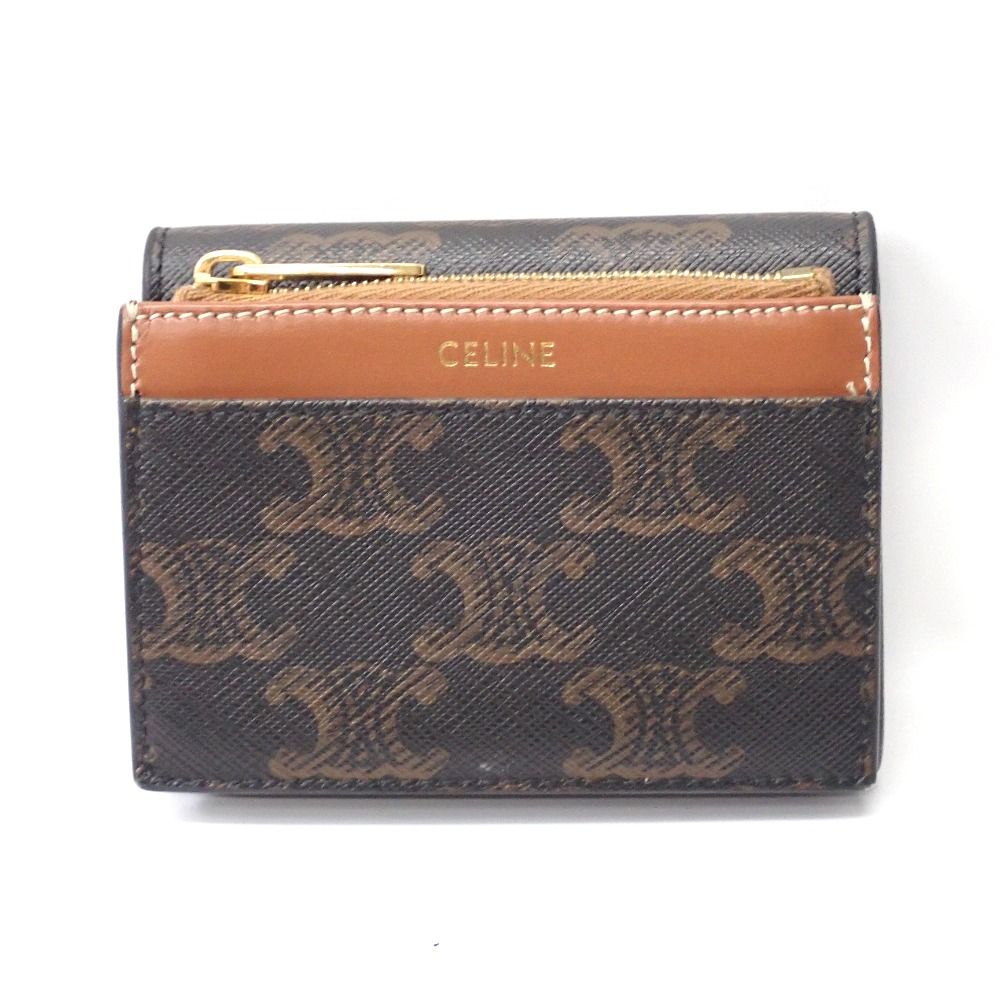 Ft636921 セリーヌ 二つ折り財布 コイン入付き コンパクトウォレット