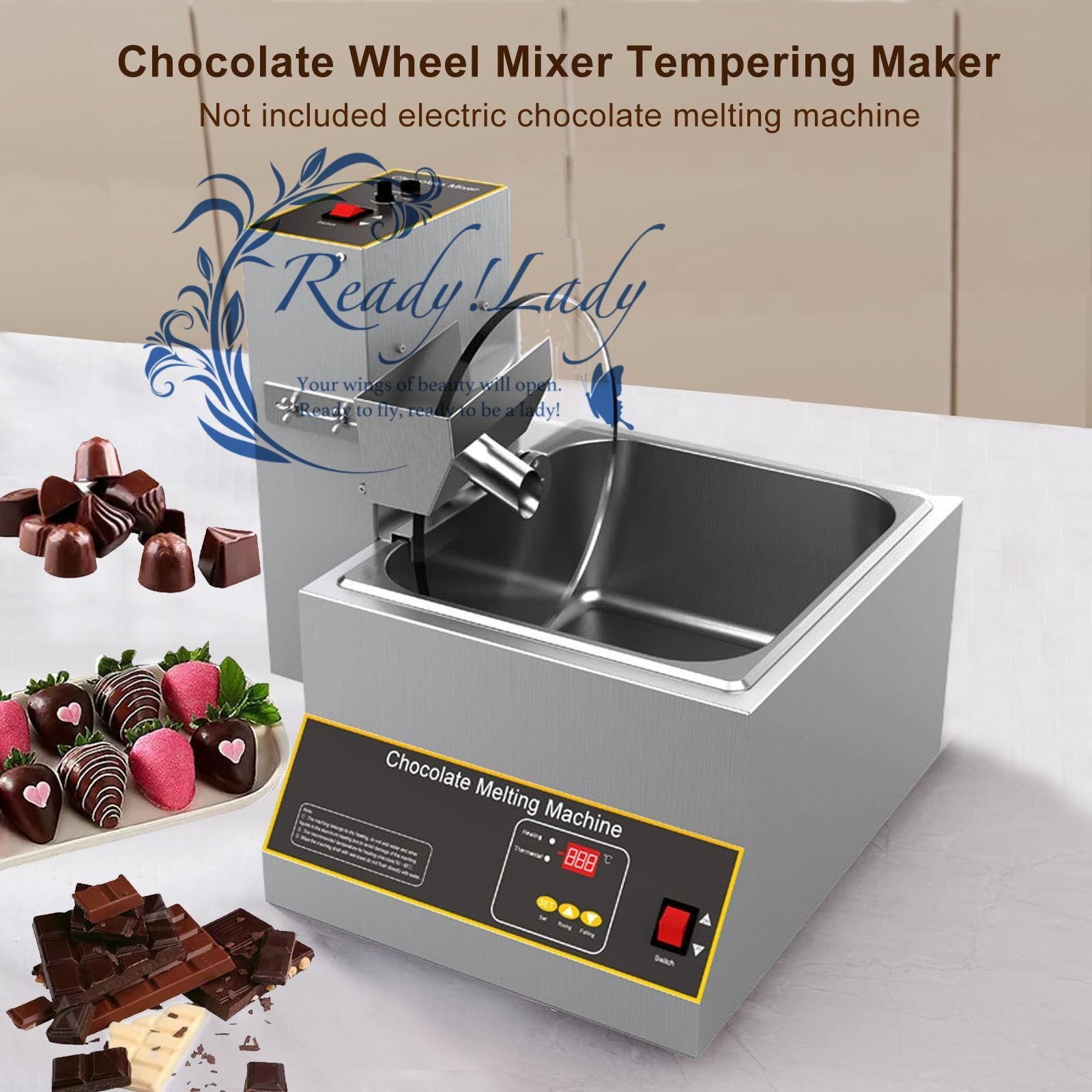 電動チョコレート溶解ミキサーホイール 業務用チョコレート溶解ポットミキサー 自動チョコレート溶解 混合機 110 V