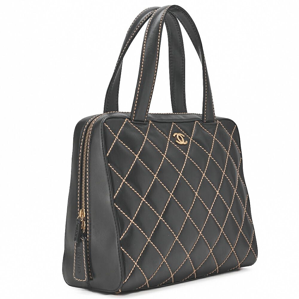 CHANEL シャネル ココマーク ワイルドステッチ ハンドバッグ カーフ