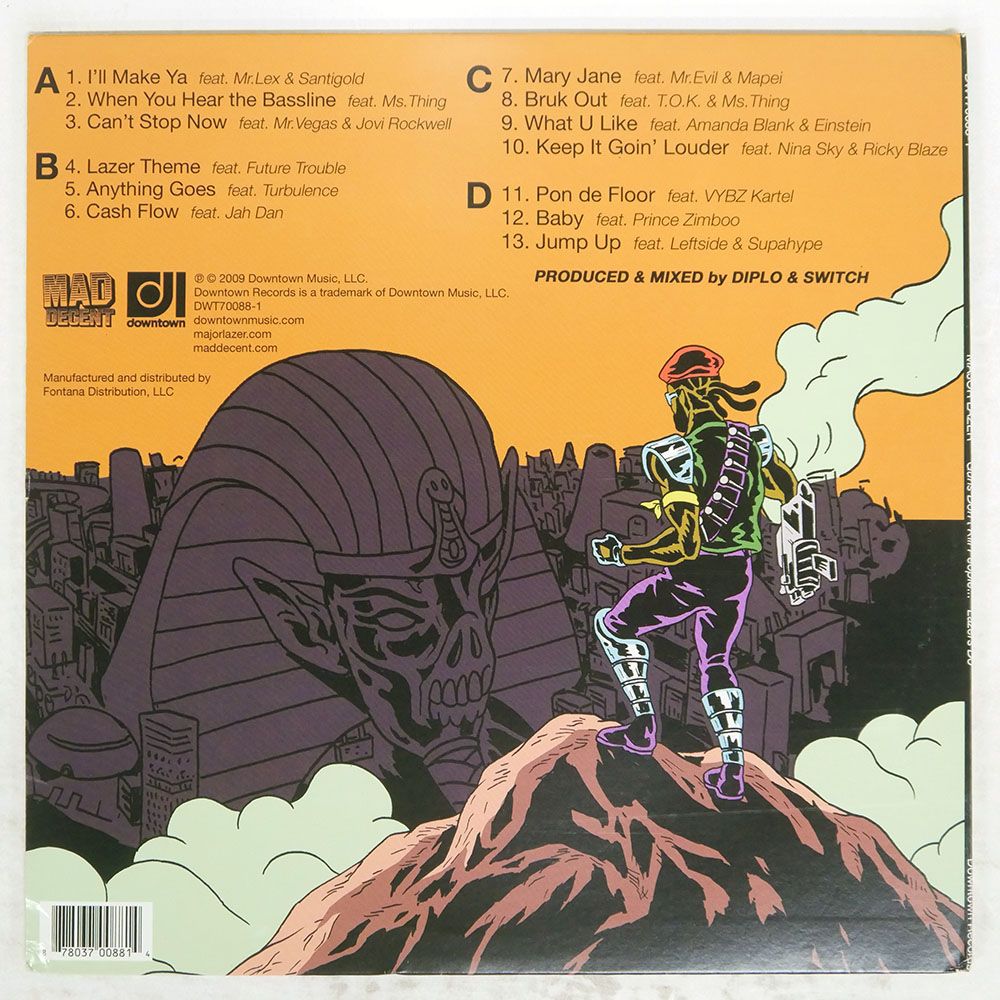 US盤 MAJOR LAZER|GUNS DON T KILL PEOPLE LAZERS DO| MUSIC LP