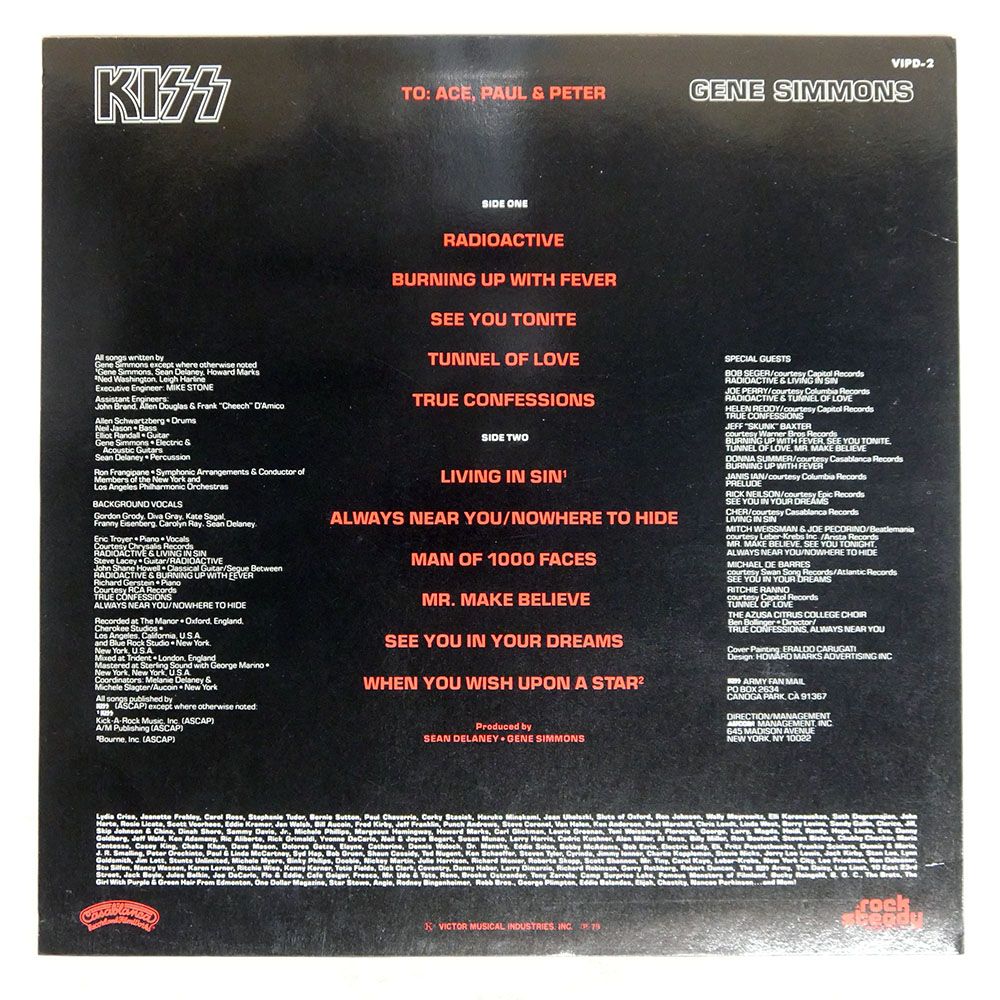 盤 KISS|GENE SIMMONS| VIPD 2 LP