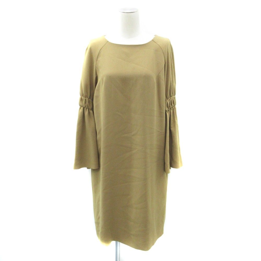 アドーア ADORE ワンピース ラウンドネック 長袖 フレアスリーブ ひざ