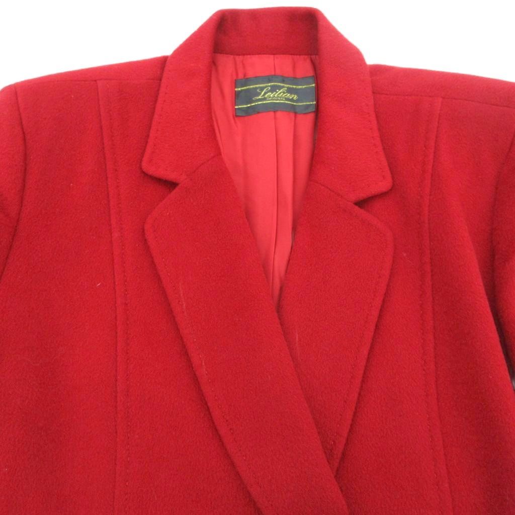レリアン Leilian Pコート ピーコート カシミヤ 9 赤 レッド