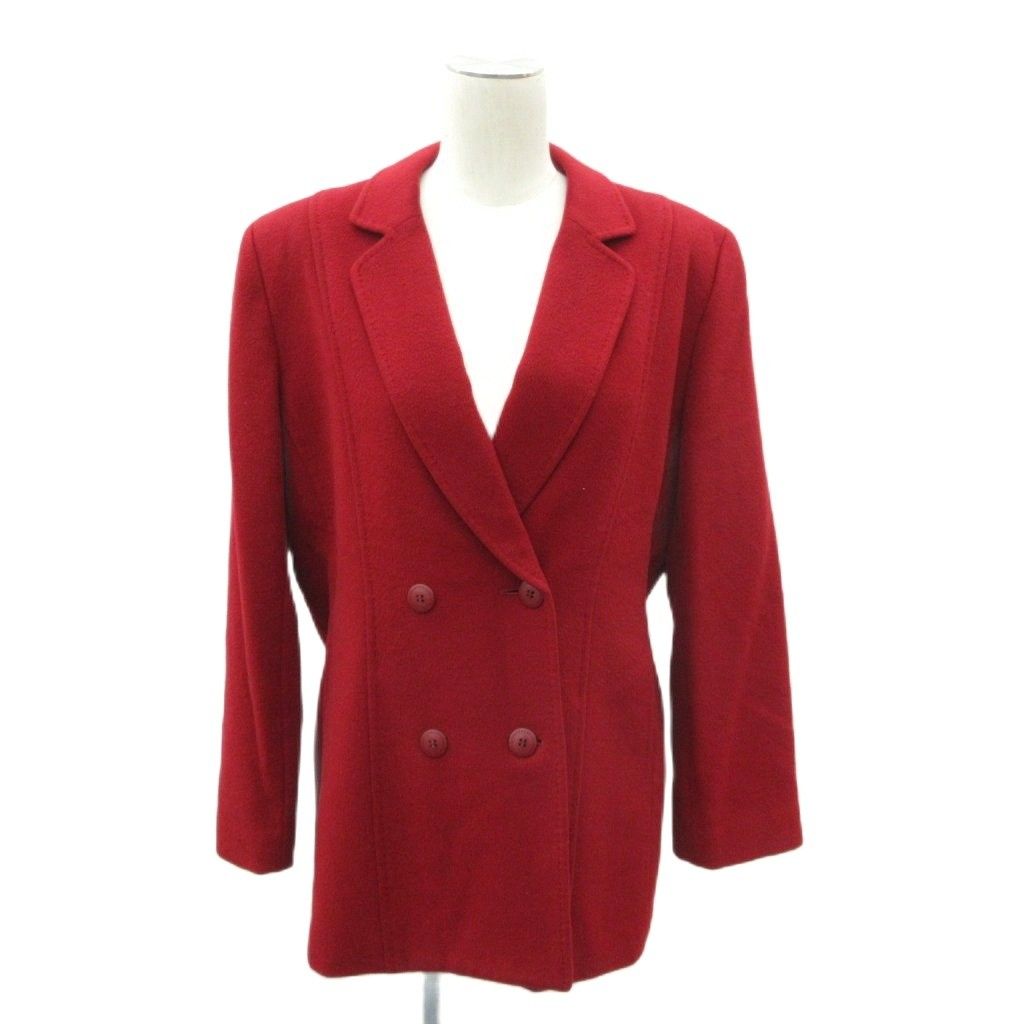 レリアン Leilian Pコート ピーコート カシミヤ 9 赤 レッド