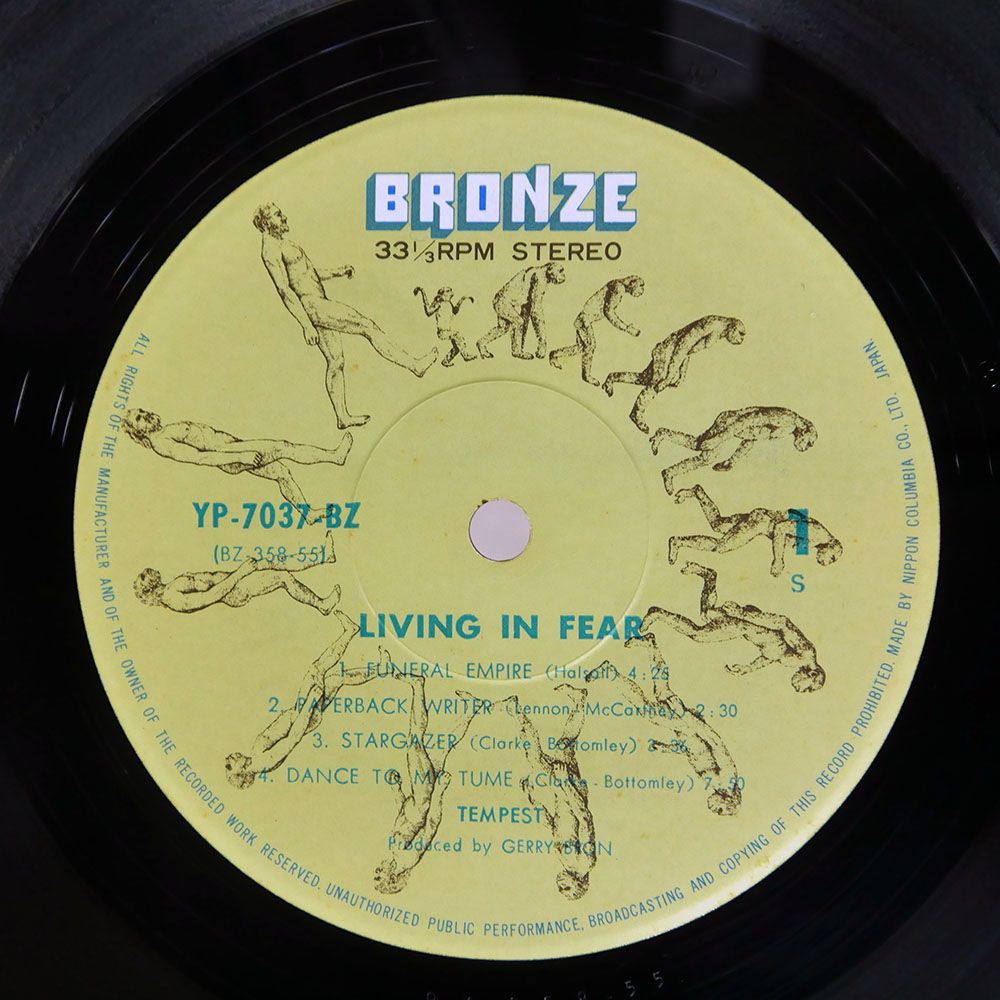  盤 TEMPEST|LIVING IN FEAR|BRONZE LP 洋楽 レコード
