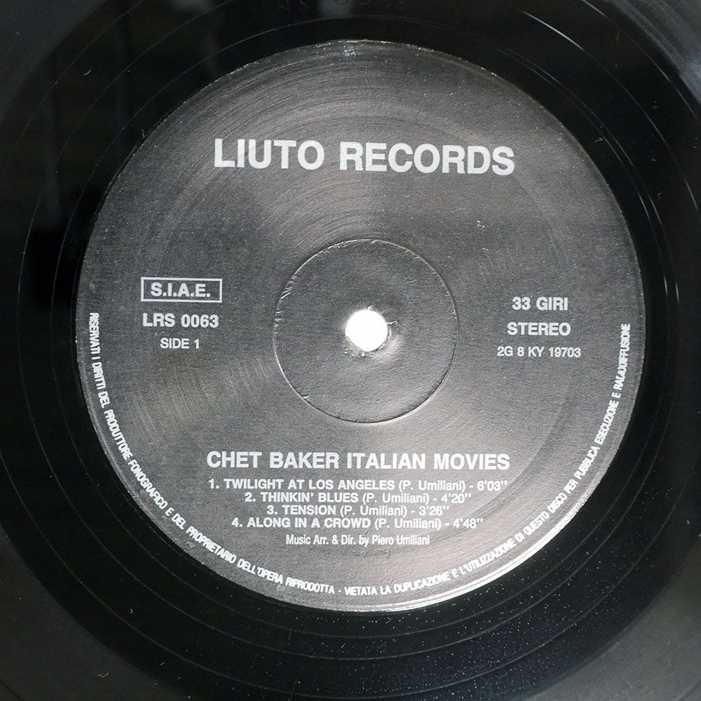  イタリア盤 CHET BAKER|ITALIAN MOVIES|LIUTO LRS 0063 LP その他 レコード