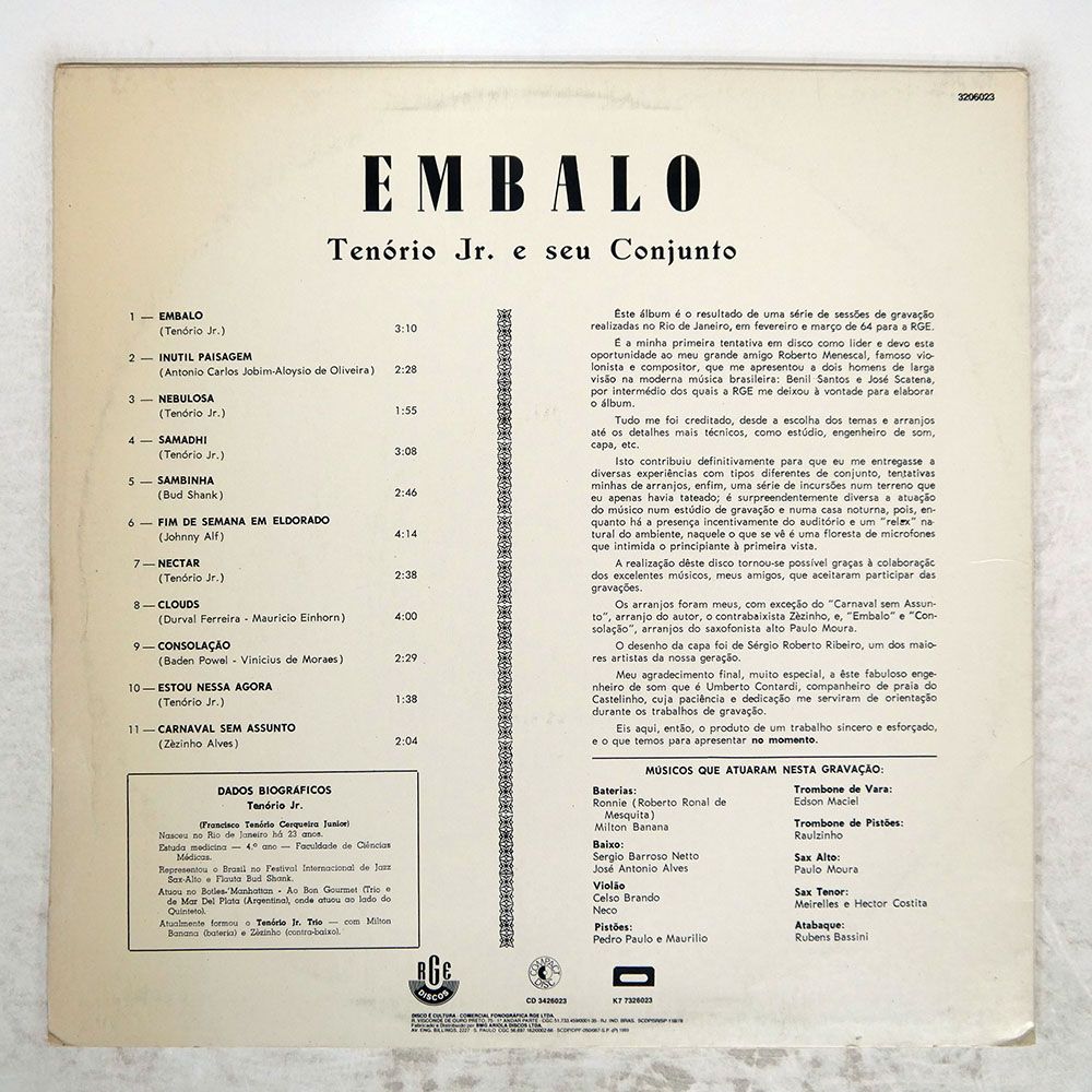 ブラジル盤 TENORIO JR./EMBALO/RGE 3206023 LP - メルカリ