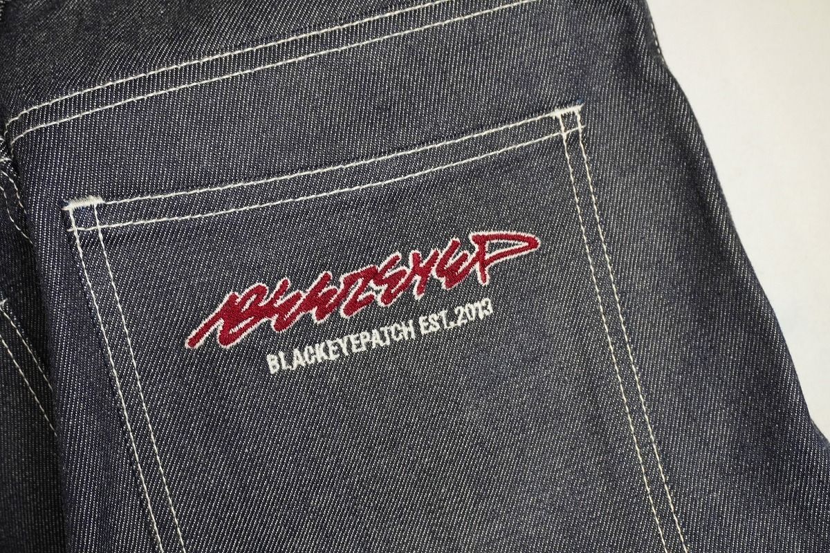美品 Black Eye Patch ブラックアイパッチ EXTRA BAGGY JEANS RIGID
