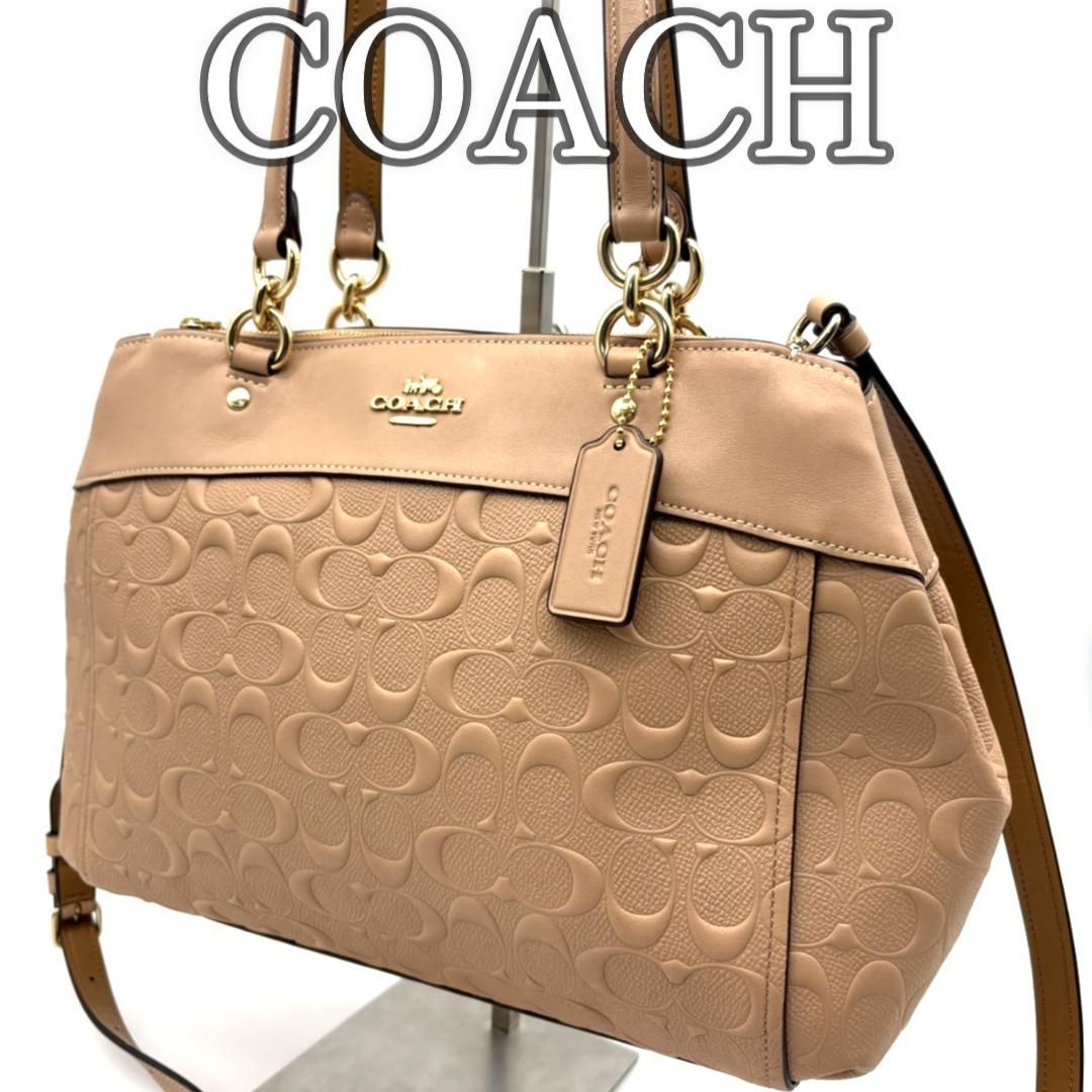 コーチ COACH エンボスシグネチャー レザー トートバッグ キャリー