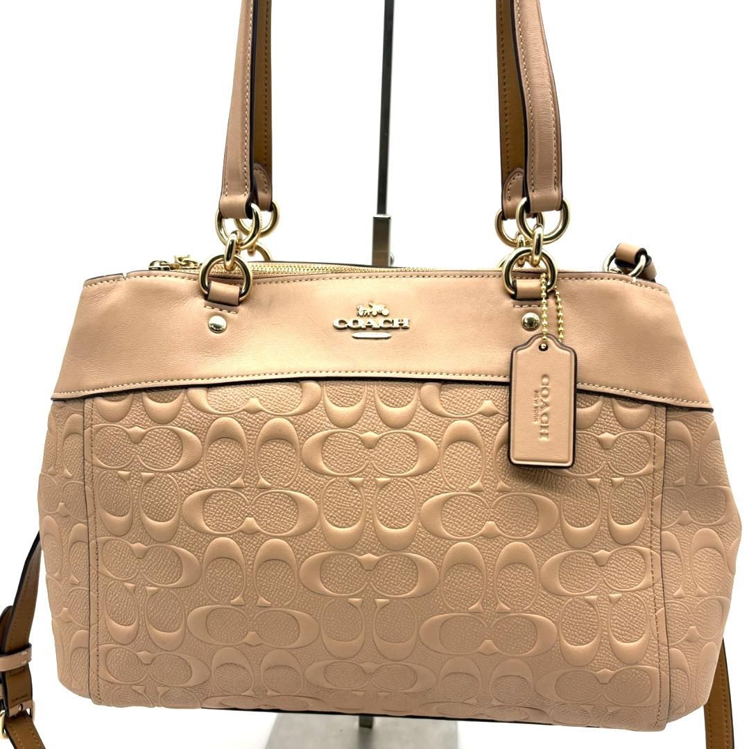 コーチ COACH エンボスシグネチャー レザー トートバッグ キャリー