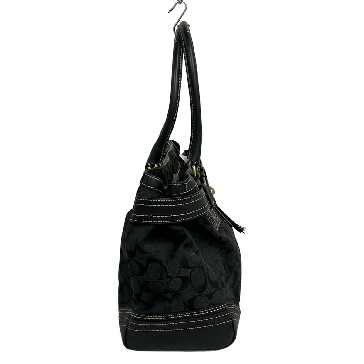 COACH(コーチ) ショルダーバッグ シグネチャー柄 10537 黒 レザー