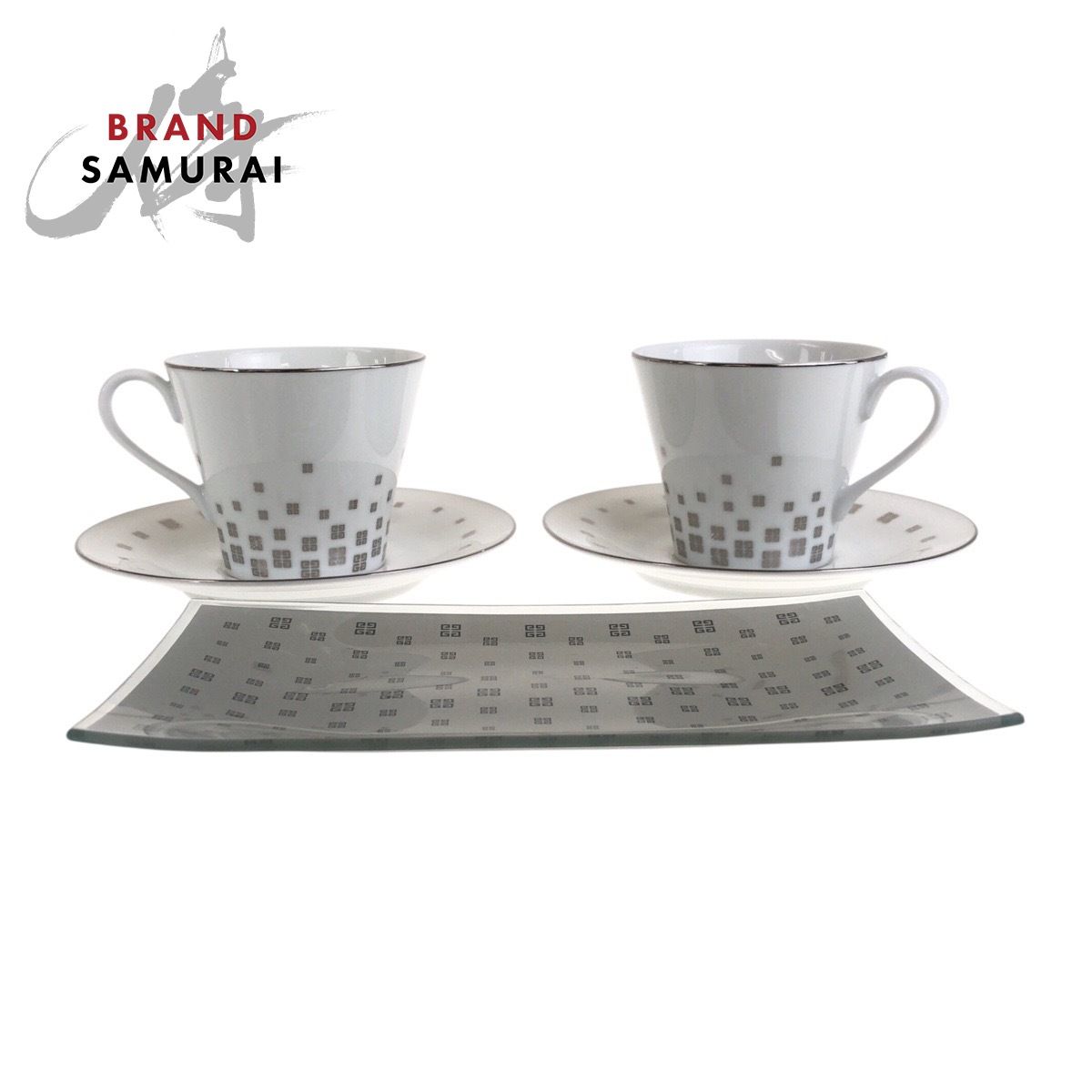 ♥ Givenchy ジバンシー カップ ソーサー コーヒーセット ホワイト グレー 陶器|ガラス 食器 食器セット レディース 506863