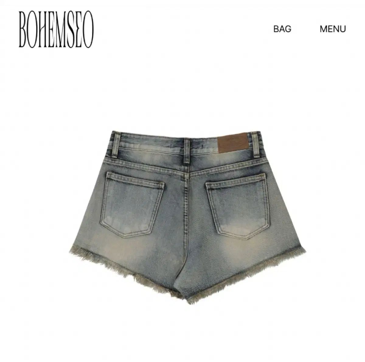 BOHEMSEO ボヘミアンソウル ダメージ ウォッシュ ショーツ ブルー