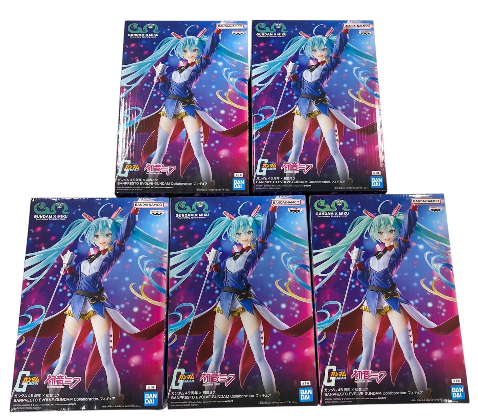 管理番号-SK】ガンダム45周年×初音ミク BANDAI 5点まとめ フィギュア