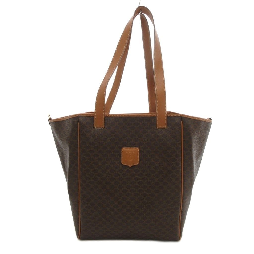 CELINE セリーヌ トートバッグ マカダム トリオンフ PVC レザー CELINE（セリーヌ） (美品)セリーヌ マカダムトートバック ショルダー