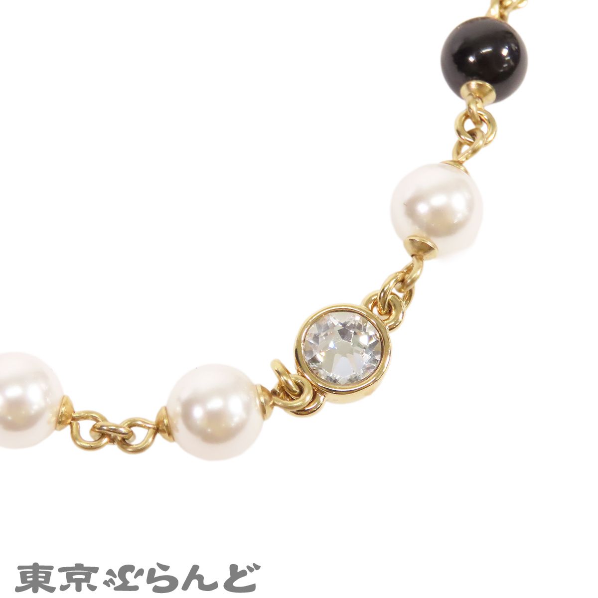 シャネル CHANEL ネックレス ゴールドxブラック メタル コスチューム 