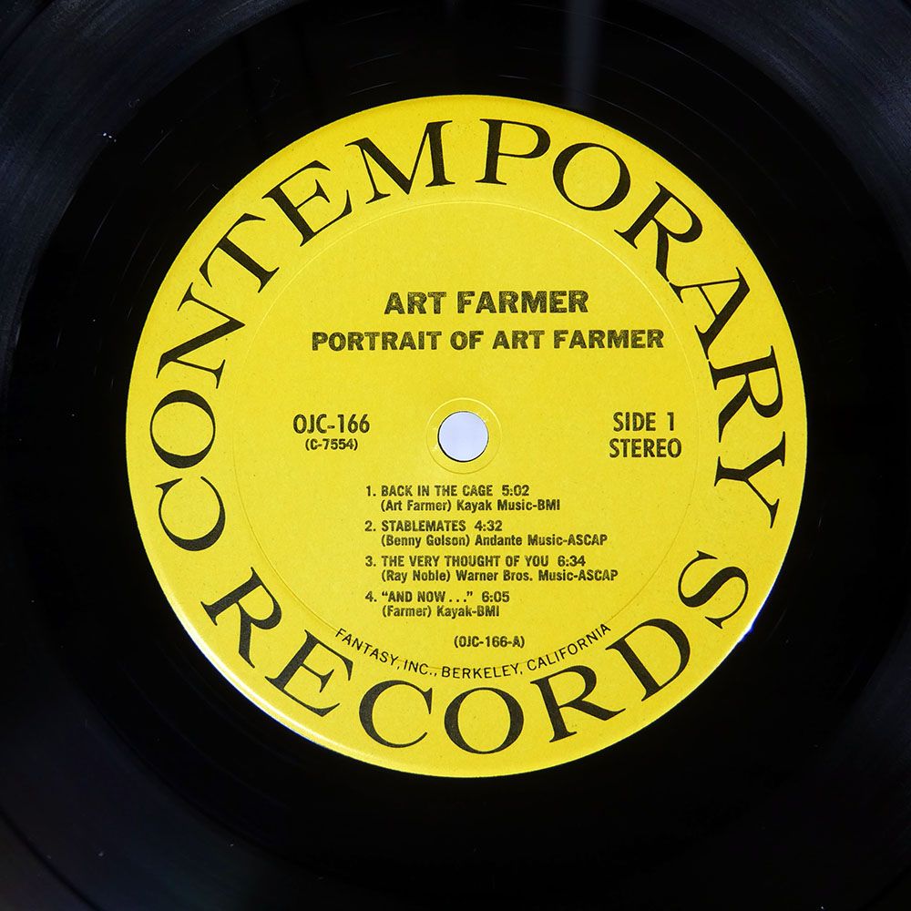 オリジナル US盤 ART FARMER / ART US盤 ART FARMER/PORTRAIT OF/ORIGINAL JAZZ CLASSICS OJC166 LP