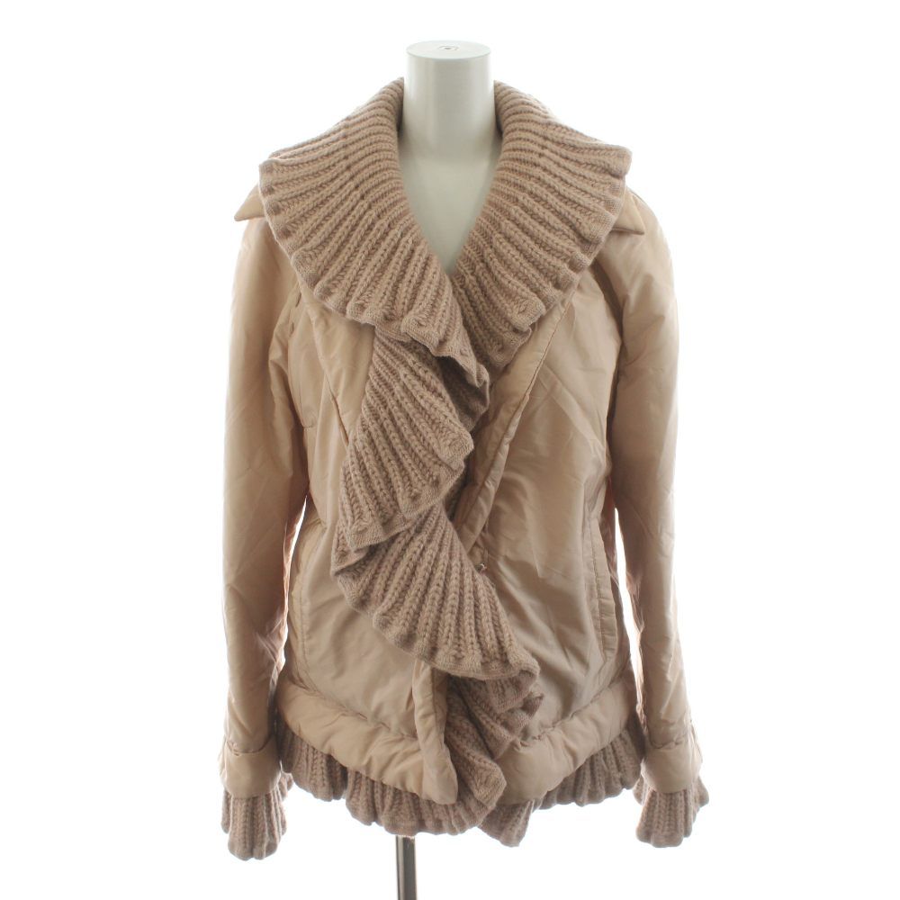 【66】エルマンノシェルヴィーノ　ミンクファー付き中綿ジャケット 42 エルマンノシェルヴィーノ ERMANNO SCHERVINO 中綿ジャケット フリル