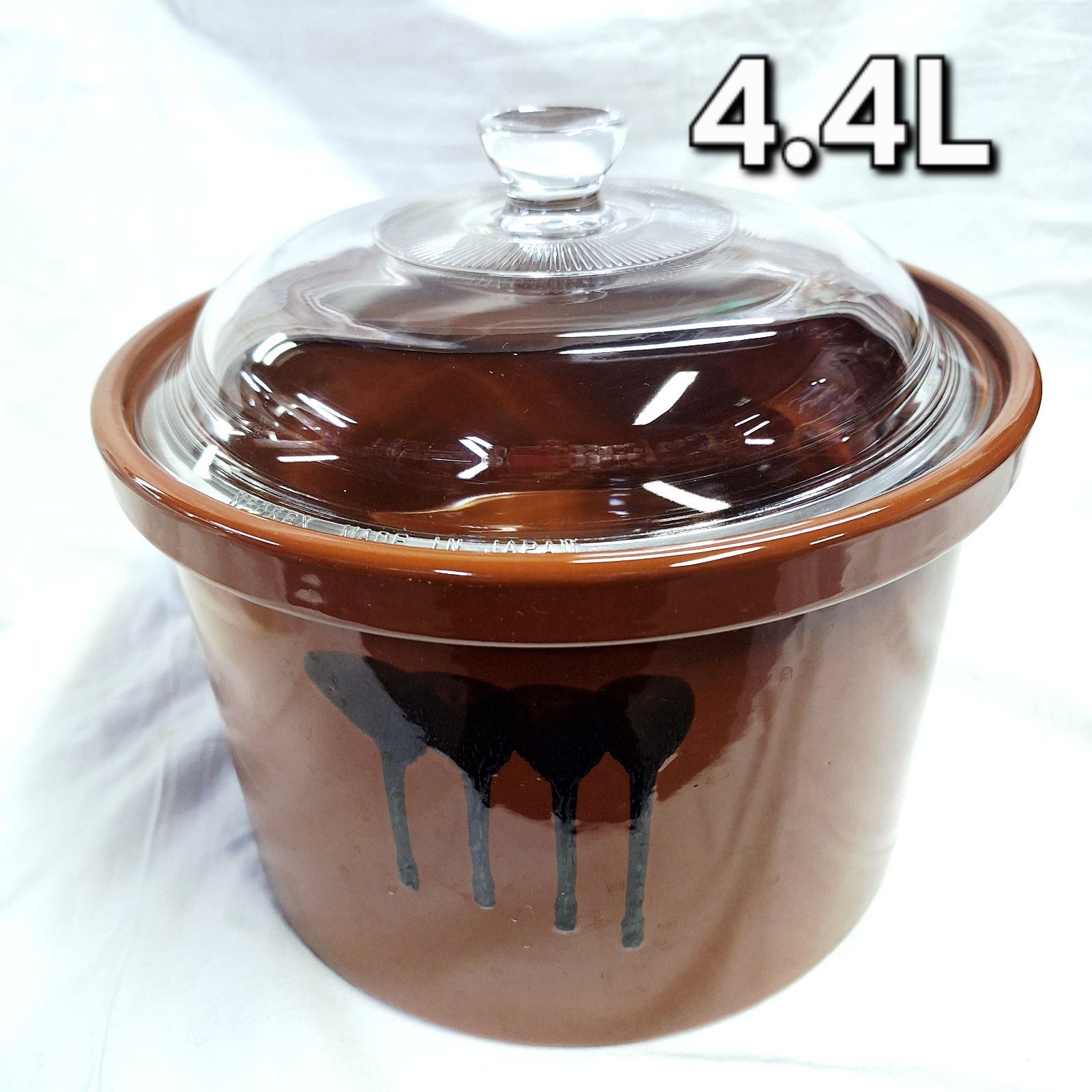 中古☆箱あり 久松窯謹製 漬物容器 かめ ふくろ ガラス蓋付 4.4L