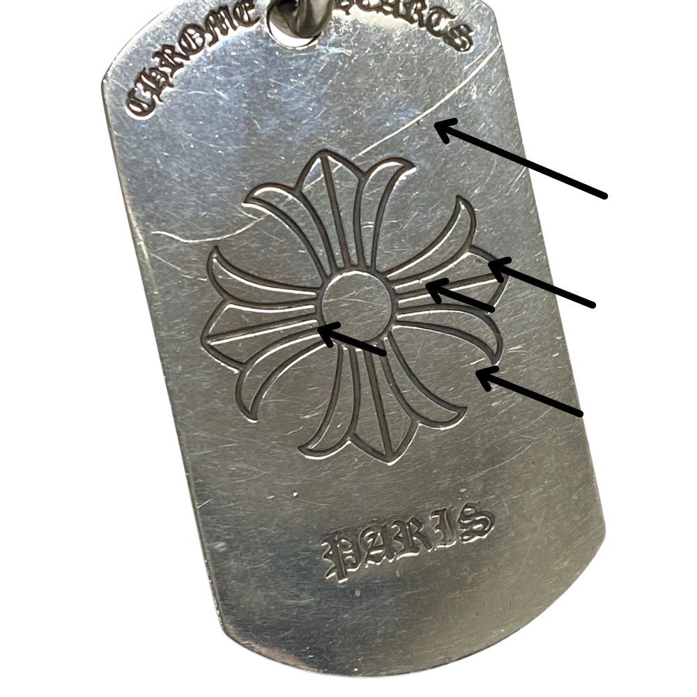 CHROME HEARTS クロムハーツ パリ限定 ラージ ドッグタグ ネックレス 