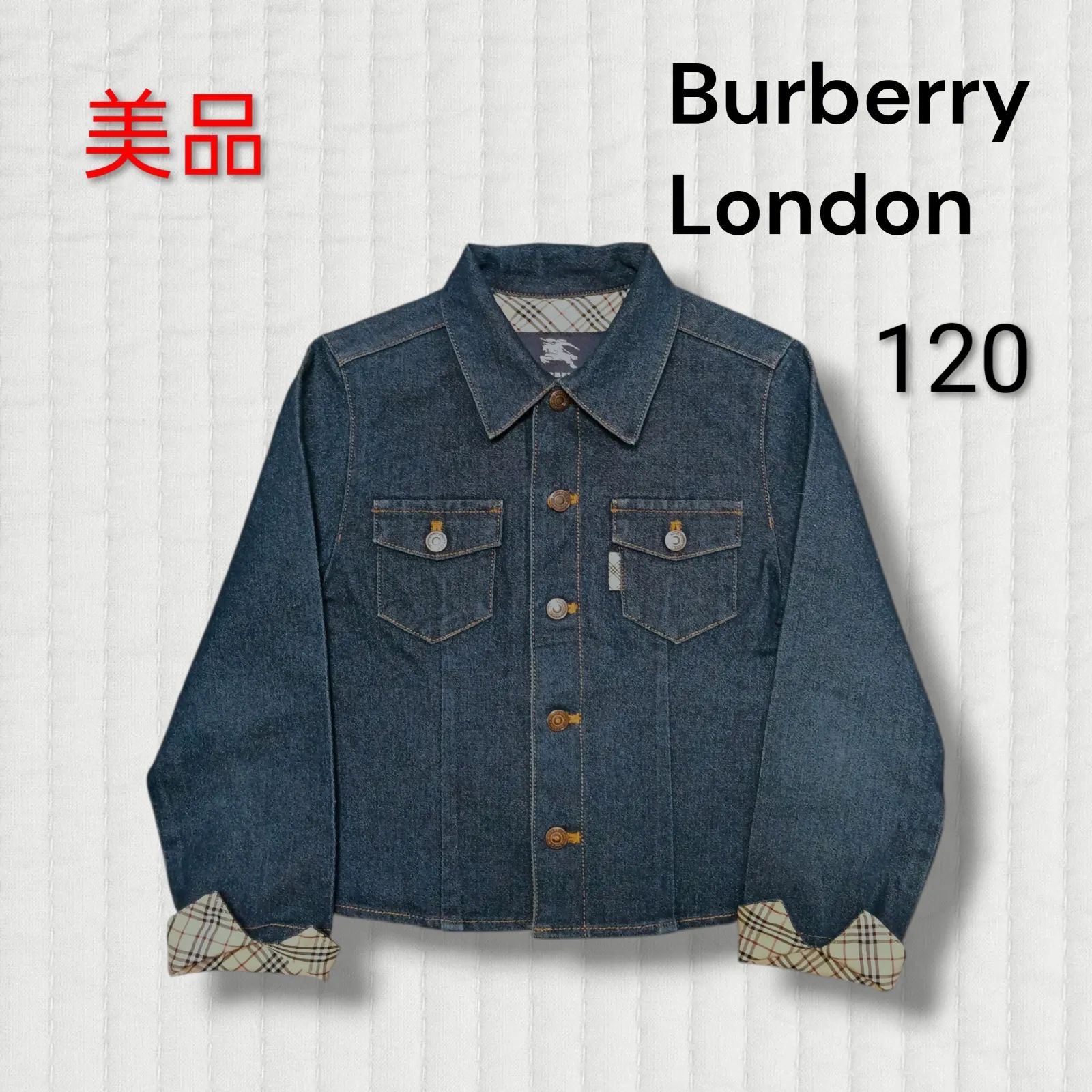 美品 BURBERRY デニム ノバチェック バーバリー ロンドン 120 ブルゾン