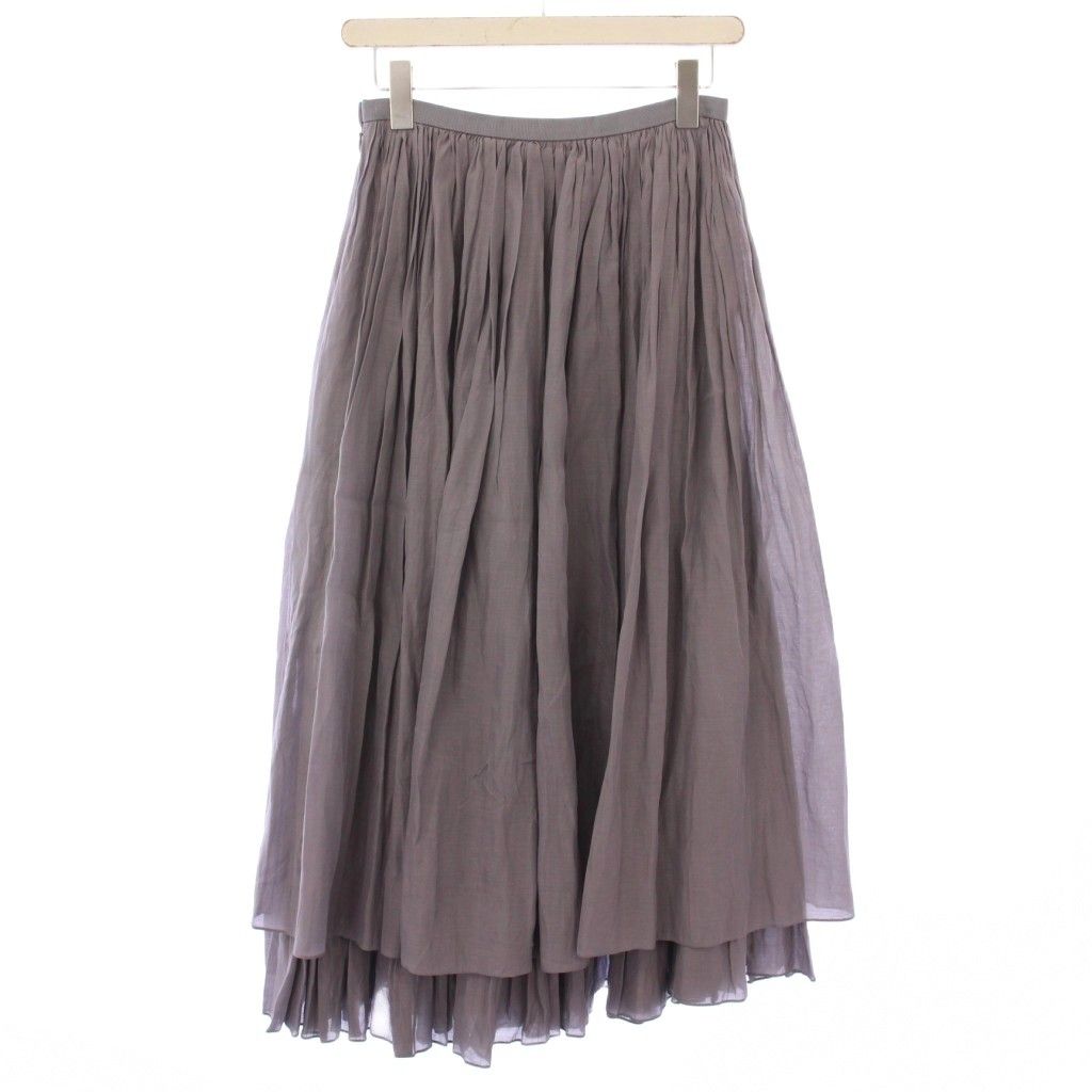 ドゥロワー Drawer シルクコットンスカート フレア ギャザー マキシ