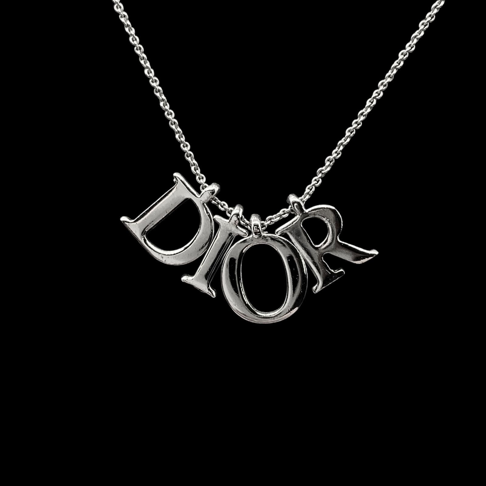 良品 Christian Dior クリスチャンディオール ロゴ ネックレス