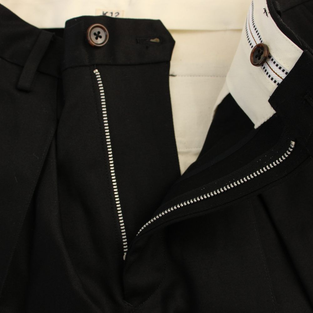 コッキ KOHKI Pleat-design pants タックパンツ ジップフライ 1 黒