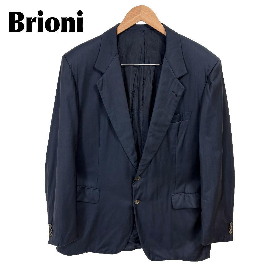 Brioni ジャケット ダークネイビー　無地 ミッドナイトブルー ヘリンボーン スーパー180ウール Brera ジャケット
