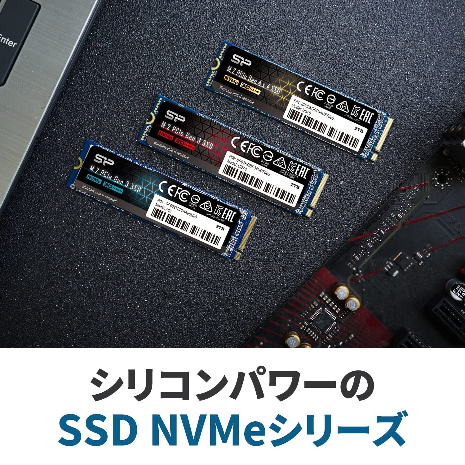 シリコンパワー SSD 512GB 3D NAND M.2 2280 PCIe3.0×4 NVMe1.3 P34A60