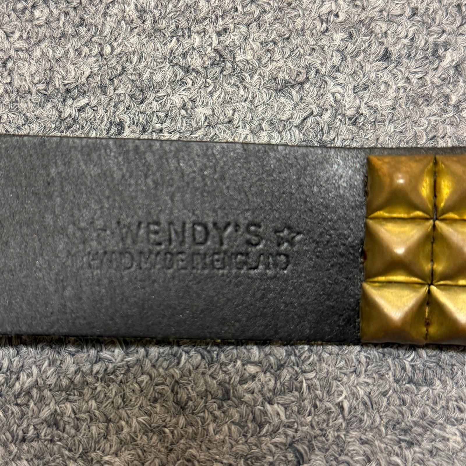参考上代39900円 未使用 foot the coacher  × Wendy's w buckle belt(3 arow) バックルベルト スタッズレザー コラボ フットザコーチャー  × ウェンディーズ ゴールド O/S （1421M） 参考上代39900円 未使用 foot the coacher × Wendy's w buckle belt(3