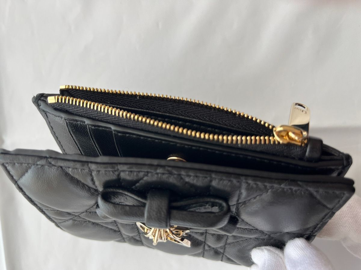 新品】ディオール レディディオール ダリア 財布 黒 リボン 26年新作 