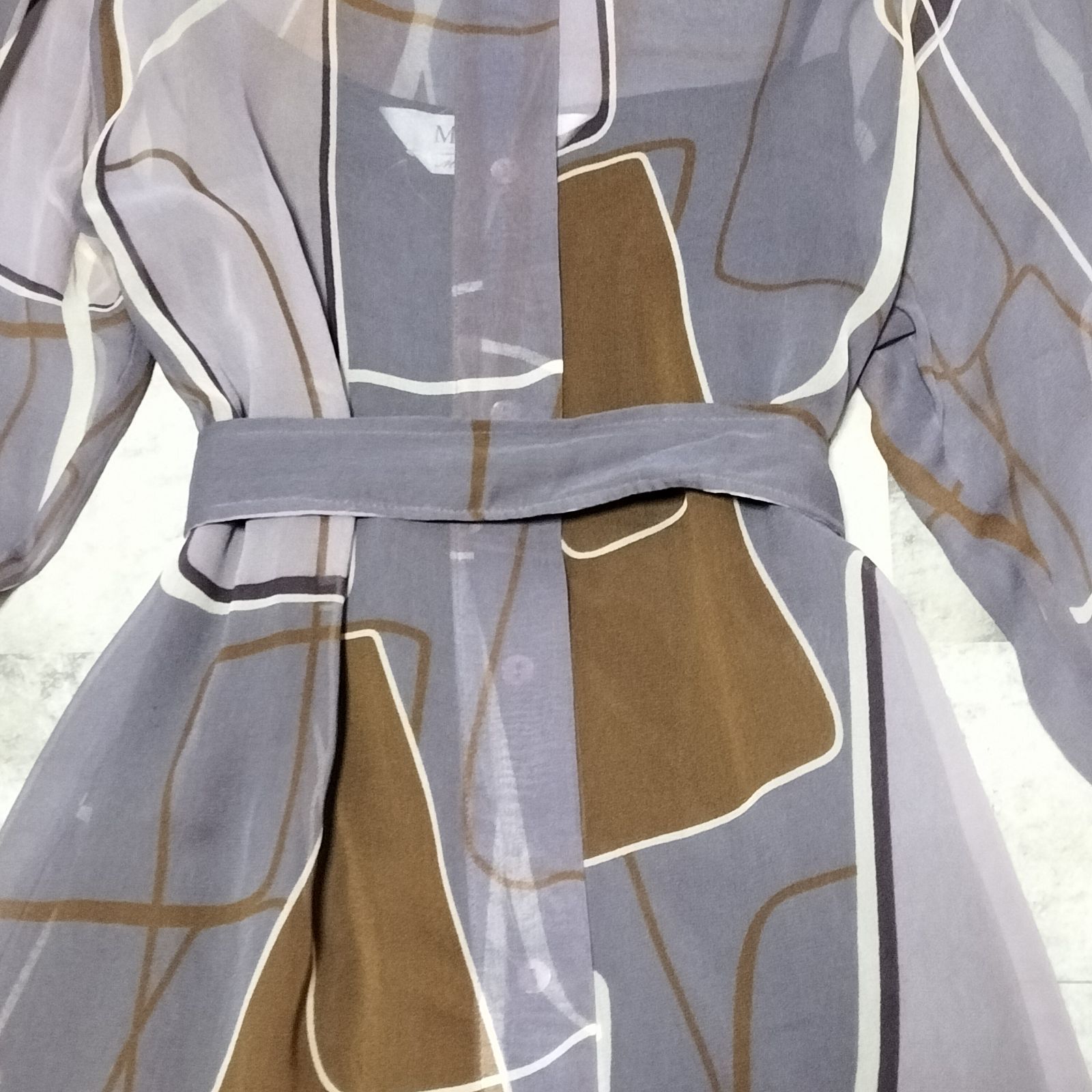 Max Mara マックスマーラ 白タグ シアー シャツワンピース Мサイズ