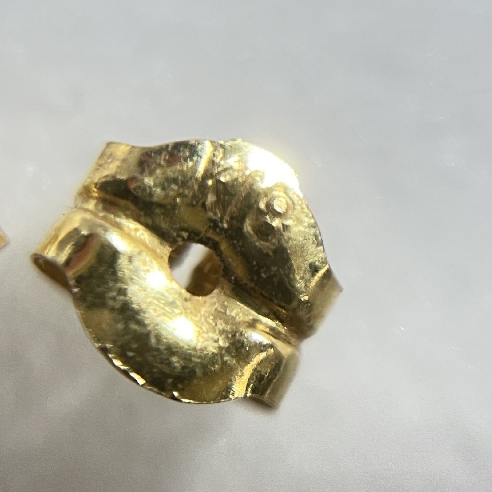 ☆ K18刻印 18金 ゴールド スタッドピアス 両耳ピアス オレンジ ポスト 