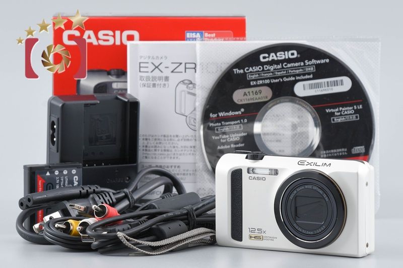 中古】CASIO カシオ HIGH SPEED EXILIM EX-ZR100 ホワイト コンパクト