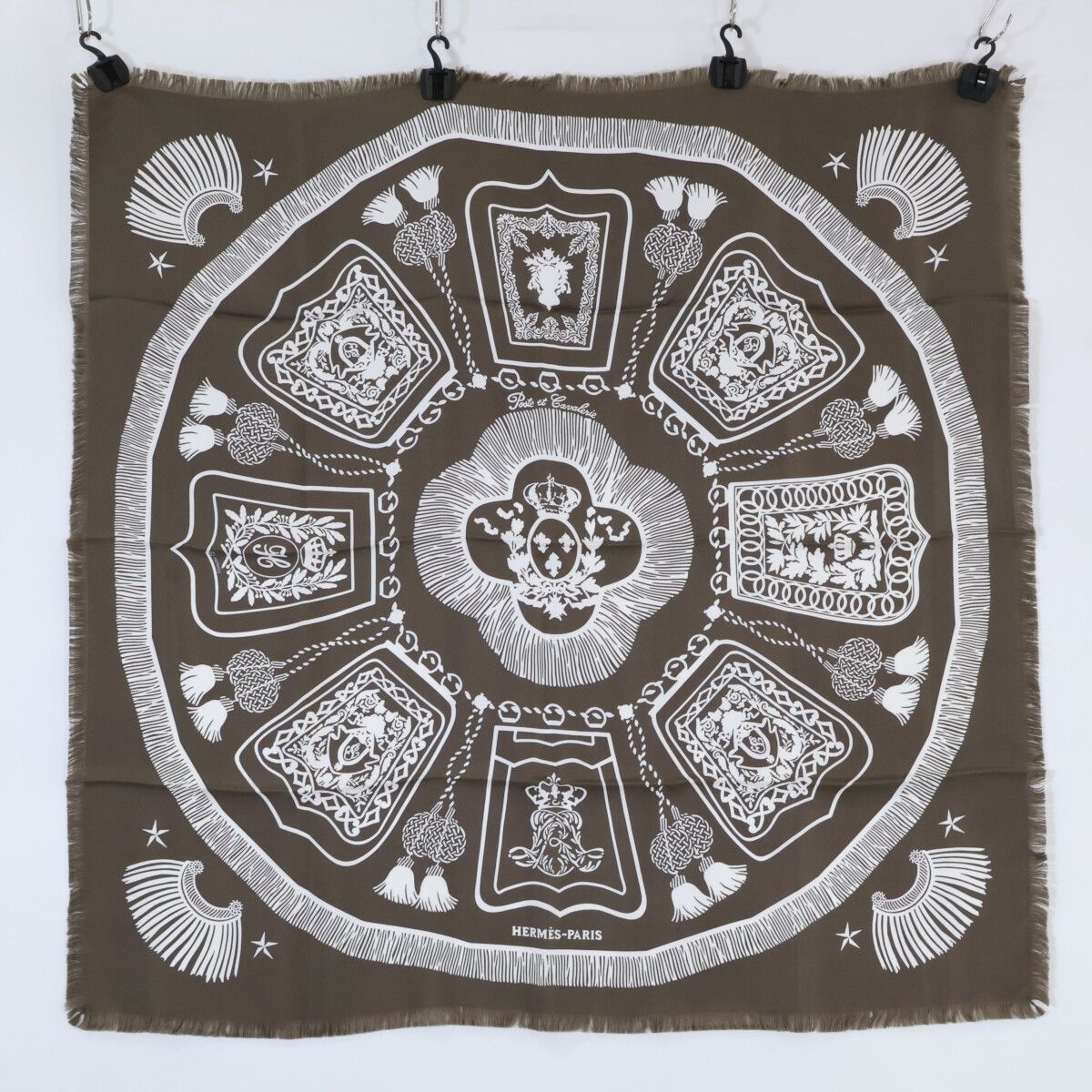 エルメス　サーベル飾袋 36サイズ HERMES エルメス 【美品】サーベル飾袋 フリンジ カレH80 シルク100