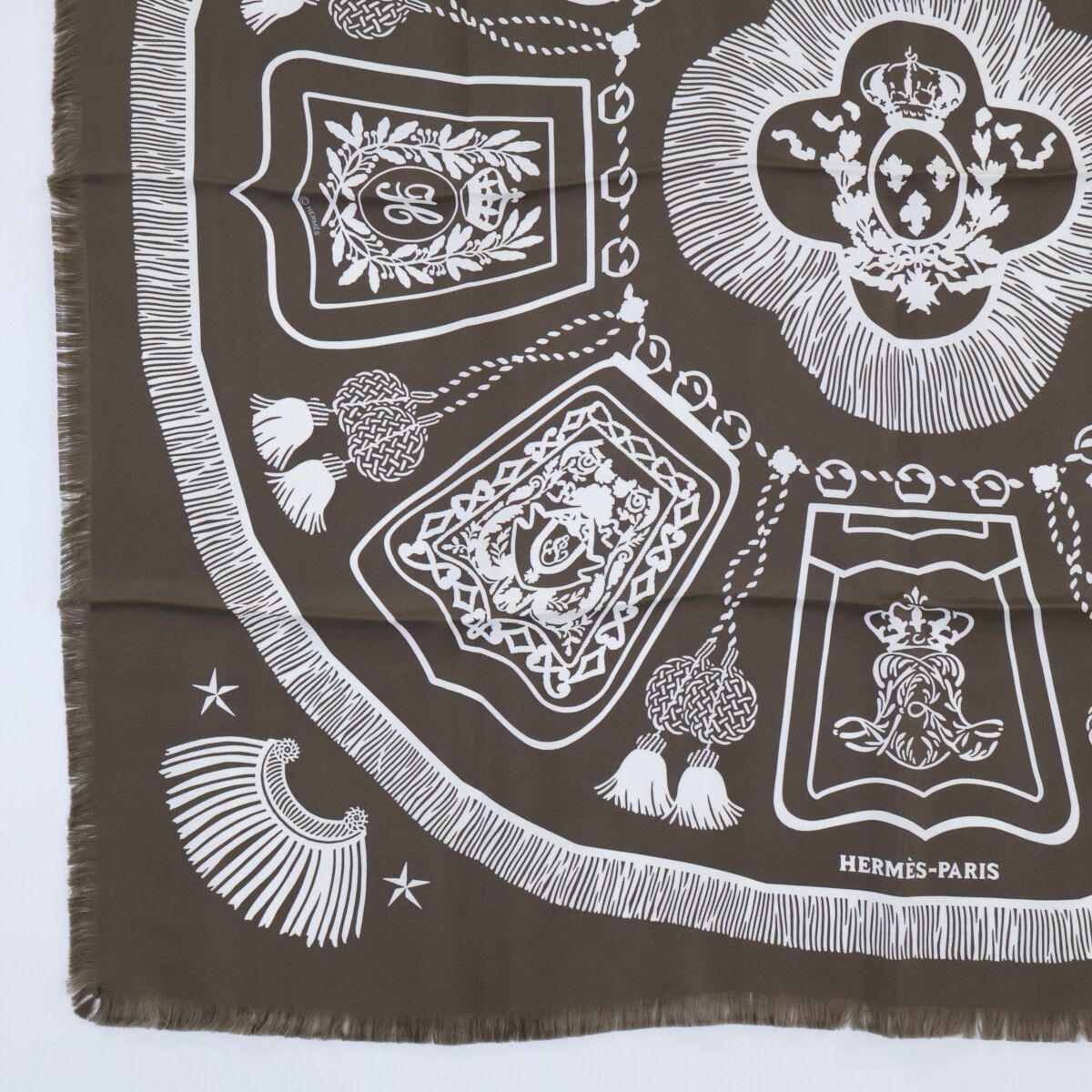 HERMES エルメス 【美品】サーベル飾袋 フリンジ カレH80 シルク100