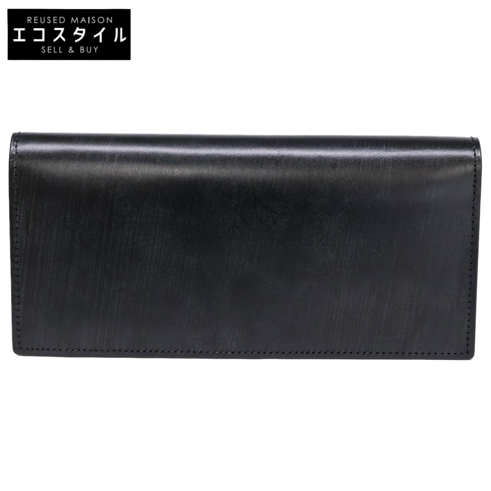 新品・未使用　ココマイスター　ブライドルアルフレートウォレット　レザー　黒 COCOMEISTER ココマイスター 【新品同様】ブライドルレザーxヌメ革