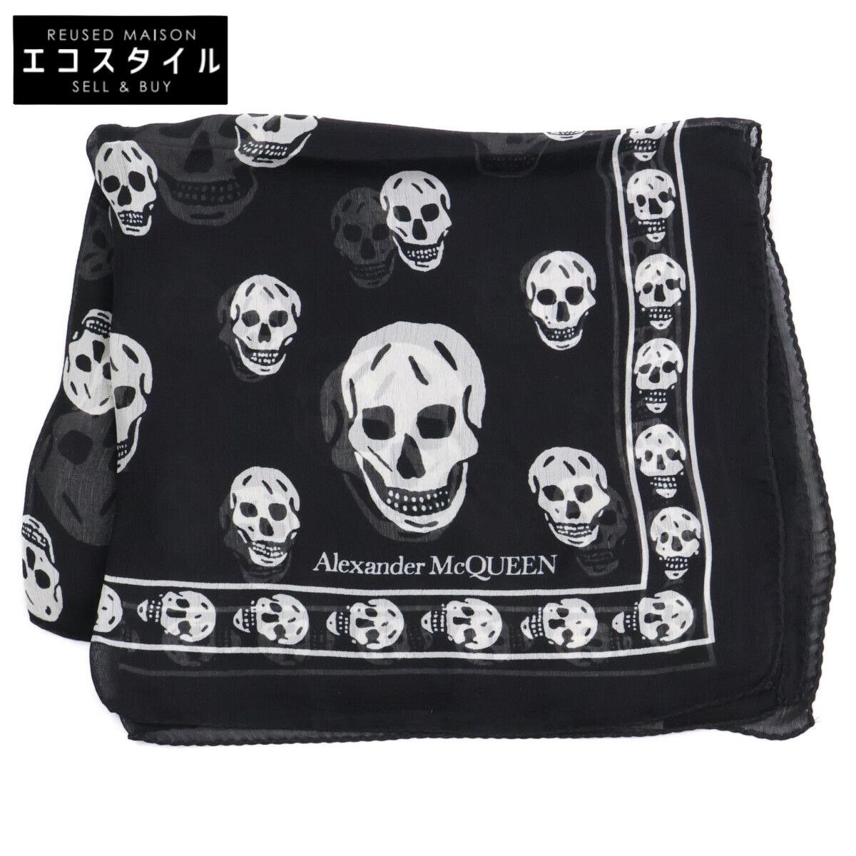 Alexander McQueen アレキサンダーマックイーン スカル総柄 シルク100