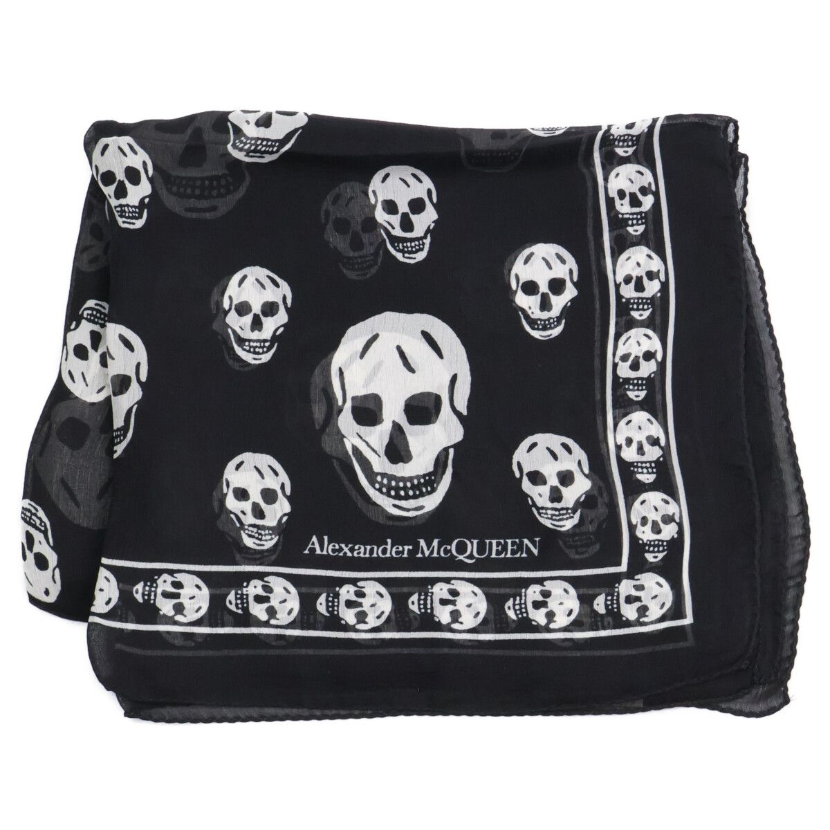Alexander McQueen アレキサンダーマックイーン スカル総柄 シルク100