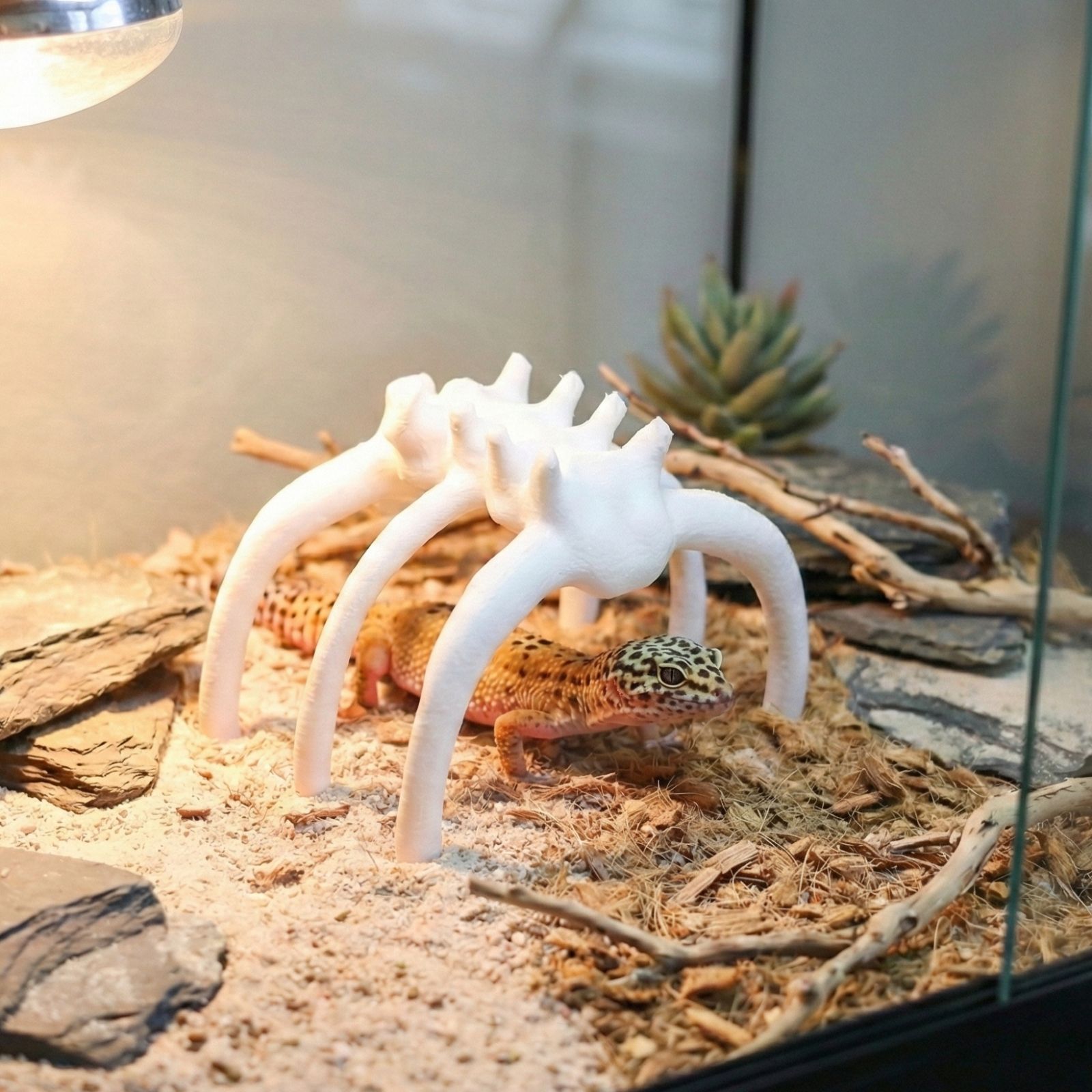 恐竜ボーンシェルター】 爬虫類 隠れ家 レオパ ニシアフ オシャレ骨 M